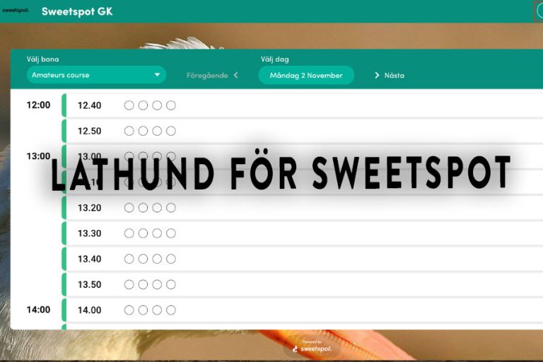 GolfStars ”lathund” gällande Sweetspots bokningssystem