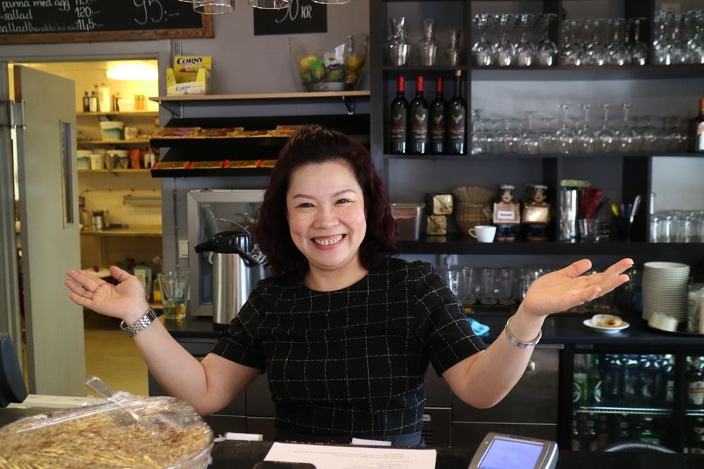 Vivi i restaurangen på Kvarnby