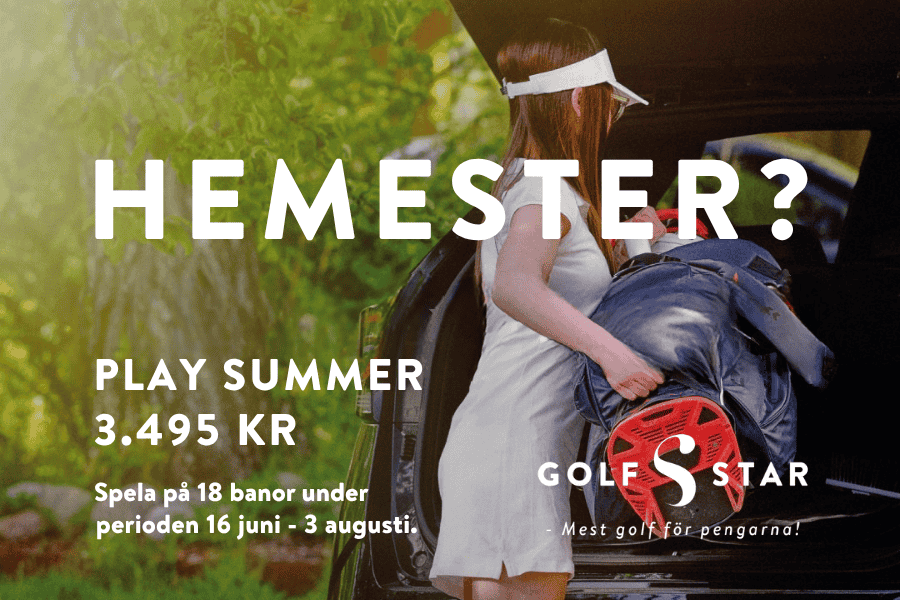 Hemester? Play Summer 3.495 kr Hemester? Play Summer 3.495 kr Spela på 18 banor under perioden 16 juni - 3 augusti.